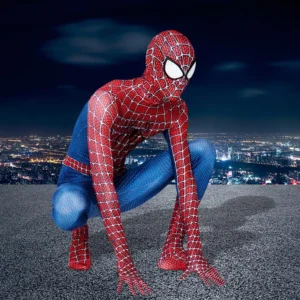 LQZ Spiderman Dress Bodysuit with Mask Set for  Adult Kids Costume Wear